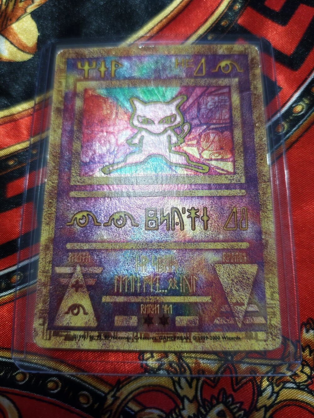 Pokemon Holographic Mew Egyptian Gold and Purple Card